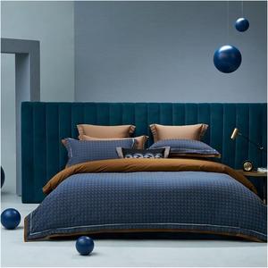 YUSIWOAL Комплект постельного белья Luxury 800TC Cotton Brown Boho Geometry жаккард с окрашенной пряжей Color 5