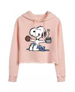 Укороченная толстовка с капюшоном Trendy Juniors Peanuts Snoopy Graphic Hybrid Apparel, розовый
