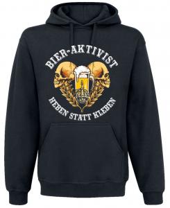 Толстовка с капюшоном Alkohol & Party Bier-Aktivist - Heben statt kleben, черный