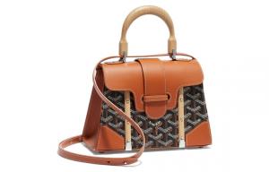 GOYARD Сумка женская мини через плечо из брезента с кожей, Tan