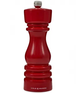 Классическая лондонская соляная мельница из бука, 18 см Cole & Mason, красный