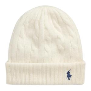 Бейсболка с вышитым логотипом и косой вязкой Polo Ralph Lauren, белый