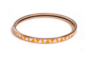 Hermes Эмалированный браслет с покрытием под розовое золото для женщин