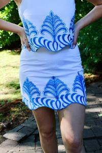 Роуэн Вышитая мини-юбка в белом цвете CIEBON