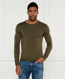 Шерстяной свитер San Cedric Regular fit Hugo, зеленый