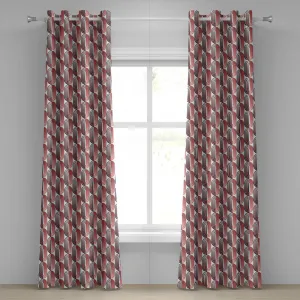 Шторы на люверсах ABAKUHAUS в стиле модерн, эллиптические изгибы, окружающие центральные точки, мотив "Математическое образование, современный", декоративные двухпанельные шторы, 280 см x 245 см, ярко-белый Abakuhaus