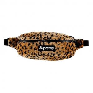 Поясная сумка Supreme из леопардового флиса, коричневый