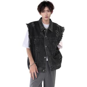 Жилет Unisex Lapel Moderate Denim ZIAREL, черный