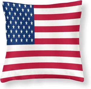 Custom Декоративные наволочки из сатина с американским флагом, звездами и полосами, с молнией Pattern-6