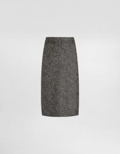 Юбка из шерстяной смеси с рисунком «елочка» Dolce & Gabbana, мультиколор