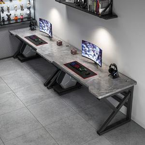 Стол компьютерный 320 см, двухместный, каменная плита серый, Naijia