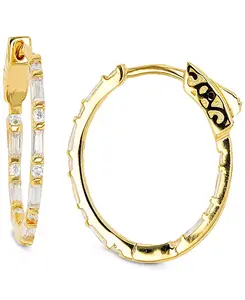 Маленькие серьги-кольца с выращенными в лаборатории рубинами из стерлингового серебра, 0,79 дюйма (также с кубическим цирконием) Macy'S, yellow