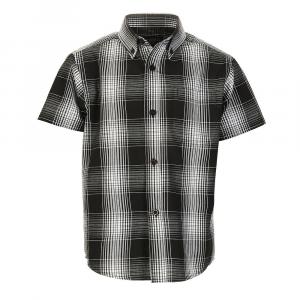 Повседневная рубашка в клетку для мальчиков Gioberti с короткими рукавами и пуговицами, цвет Black White Gray