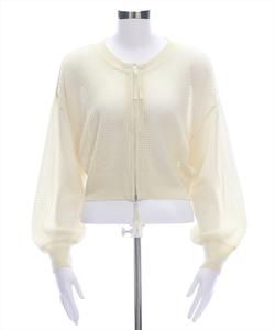 Трикотажный топ с двойной молнией и сетчатой вязкой