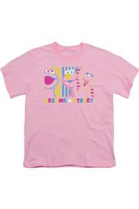 Футболка с коротким рукавом для детей Sesame Street See Em Why Gildan, розовый