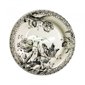 Gien Tulipes Noires Тарелка хлебная 16,5 см Gien Fayencerie, белый черный