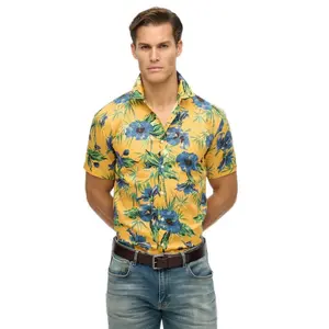 Рубашка с коротким рукавом Superdry Hawaiian Print, желтый