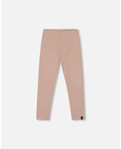 Детские мягкие ребристые леггинсы для девочек, светло-карамельного цвета Deux par Deux, Light caramel