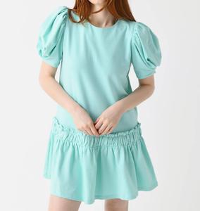 Мини-платье с рукавами-фонариками цвета мяты English Factory, цвет mint