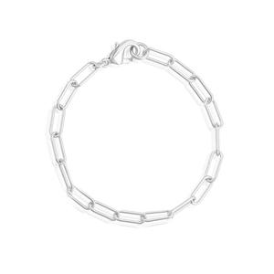 Браслет-цепочка с толстыми серебряными скрепками, устойчивый к потускнению Adornia, серебряный