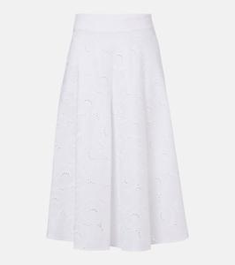 Летняя юбка миди с вышивкой "бродери англез" Summer Blossom Dorothee Schumacher, белый