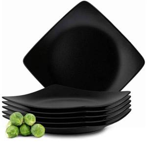 Набор тарелок, обеденная тарелка, 6 предметов, 6 персон. Konsimo, черный