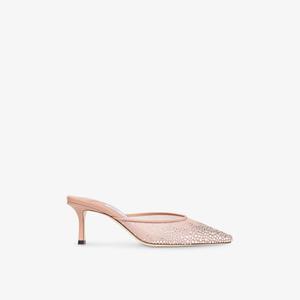 Мюли Jimmy Choo на каблуке с кристаллами и сетчатой отделкой, мультиколор