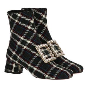 Женские черно-коричневые ботинки Roger Vivier