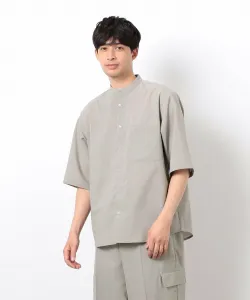 Рубашка с воротником-стойкой из полиэстера, напоминающего лен, с рукавами 5/8 (подходит для пошива одежды) Comme Ca Ism, цвет Beige