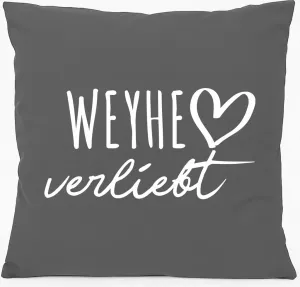 Подушка для дивана Huuraa Weyhe in Love Gift 40x40 см с наполнителем из серо-стального хлопка Weyhe Souvenir Hellweg Druckerei