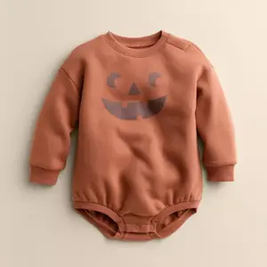 Детский длинный комбинезон с контрастными манжетами и пузырьковым покроем Little Co. By Lauren Conrad, цвет clay lantern