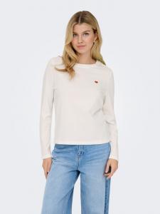 JDY Футболка с длинными рукавами кремового цвета