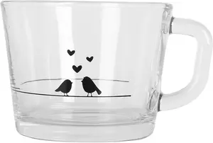 Стакан для чая Clayre & Eef 13x10x9 см / 450 мл, прозрачное стекло, сердце Clayre&Eef