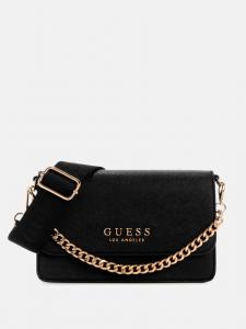 Сумка-переноска Indira Fold-Over Mini Crossbody Guess Factory, черный