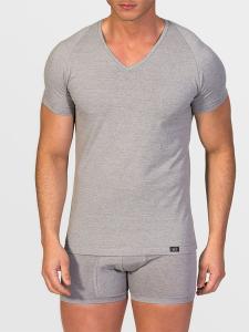 Нижняя рубашка zd ZERO DEFECTS V-Neck T-Shirt Egiptian Cotton, серый