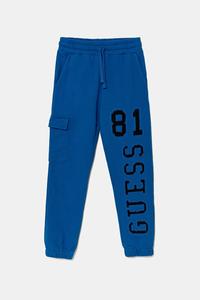Детские хлопковые спортивные брюки Guess, синий