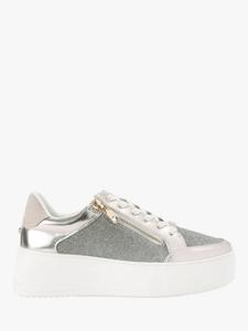 Jive Zip Flatform Embellished Trainers Carvela, Silver