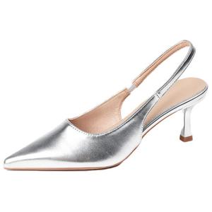 Туфли на тонком каблуке, высокие, 5 см, женские Varib, Silver