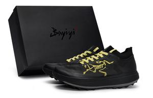 Arcteryx Кроссовки для бега SYLAN PRO Slip с нескользящей подошвой, мужские, черно-желтые