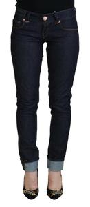 Acht Хлопок Заниженная Талия Slim Fit Женские Повседневные Женские Джинсы, синий