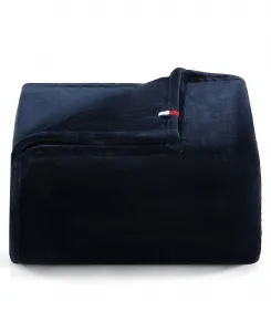 Мягкое плюшевое одеяло Tommy Hilfiger, темно-синий