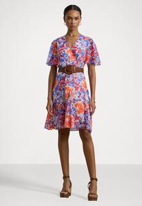 Повседневное платье FLORAL CRINKLE GEORGETTE SURPLICE DRESS Lauren Ralph Lauren, мультиколор