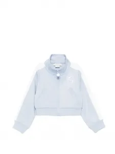 Полосатый свитер на молнии Stella McCartney Kids, синий