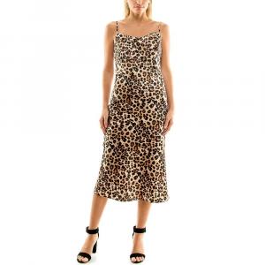 Женское платье-комбинация с воротником-хомутом и принтом Nicole Miller, цвет Animal Print