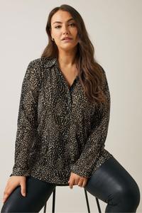 Рубашка с полузастежкой из натурального материала Evans, черный