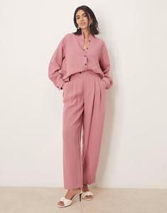 Зауженные брюки с ярлычком пыльно-розового цвета Asos Design