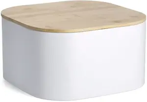 Хлебница Zeller Present, (1 шт.), с бамбуковой крышкой 26,5х14,5х26,5 см, белый