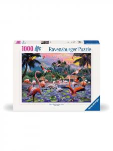 Пазл Ravensburger, 1000 деталей, розовые фламинго в красочном исполнении
