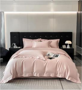 Generic Комплект постельного белья из египетского хлопка с вышивкой Pink