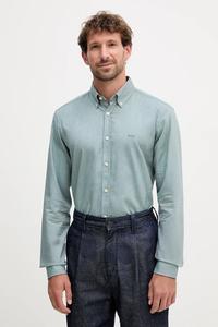 Хлопковая рубашка Boss Orange, зеленый